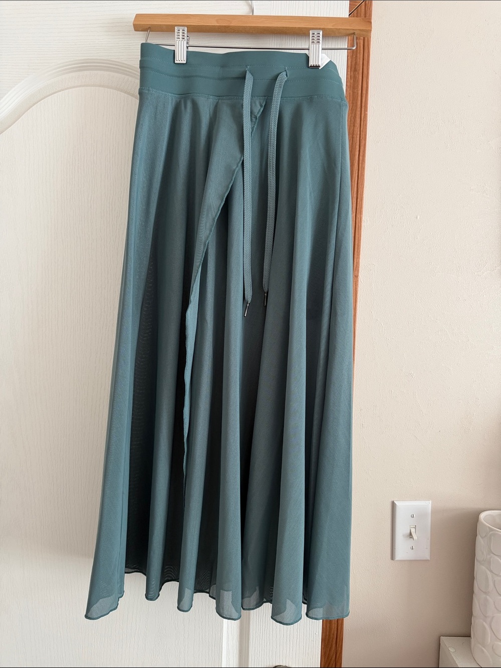 Women's Teal A-Line Drawstring Maxi Skirt